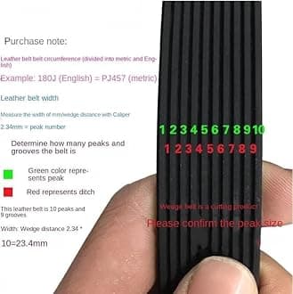 Transmission Belt 220J-PJ559 225J-PJ572 237J PJ602 Poly V-belts Ribbed For Treadmill For Fitness For Washing Machine Motor Drive Belts Drive V-Belt(237J-PJ602,1PC_9RIBS)