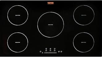 VEVOR Electric Cooktop, 5 Burners, 36'' Induction Stove Top, Built-in Magnetic Cooktop 9200W, 9 Heating Level Multifunctional Burner, LED Touch Screen w/Child Lock & Over-Temperature Protection