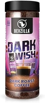 200 Gram Black Roast (Dark Wish) Strong Coffee | Make 100 Cups | Arabica Coffee Powder | Bold & Intense | Best for Espresso, Cappuccino, Latte|Hot & Cold Brew Ready