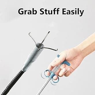 34" Sewer Cleaning Hook Drain Clog Remover Snake Grabber Drain Hair Catcher Upgraded Extra Long Kitchen Sink Bathroom Toilet Shower (34")