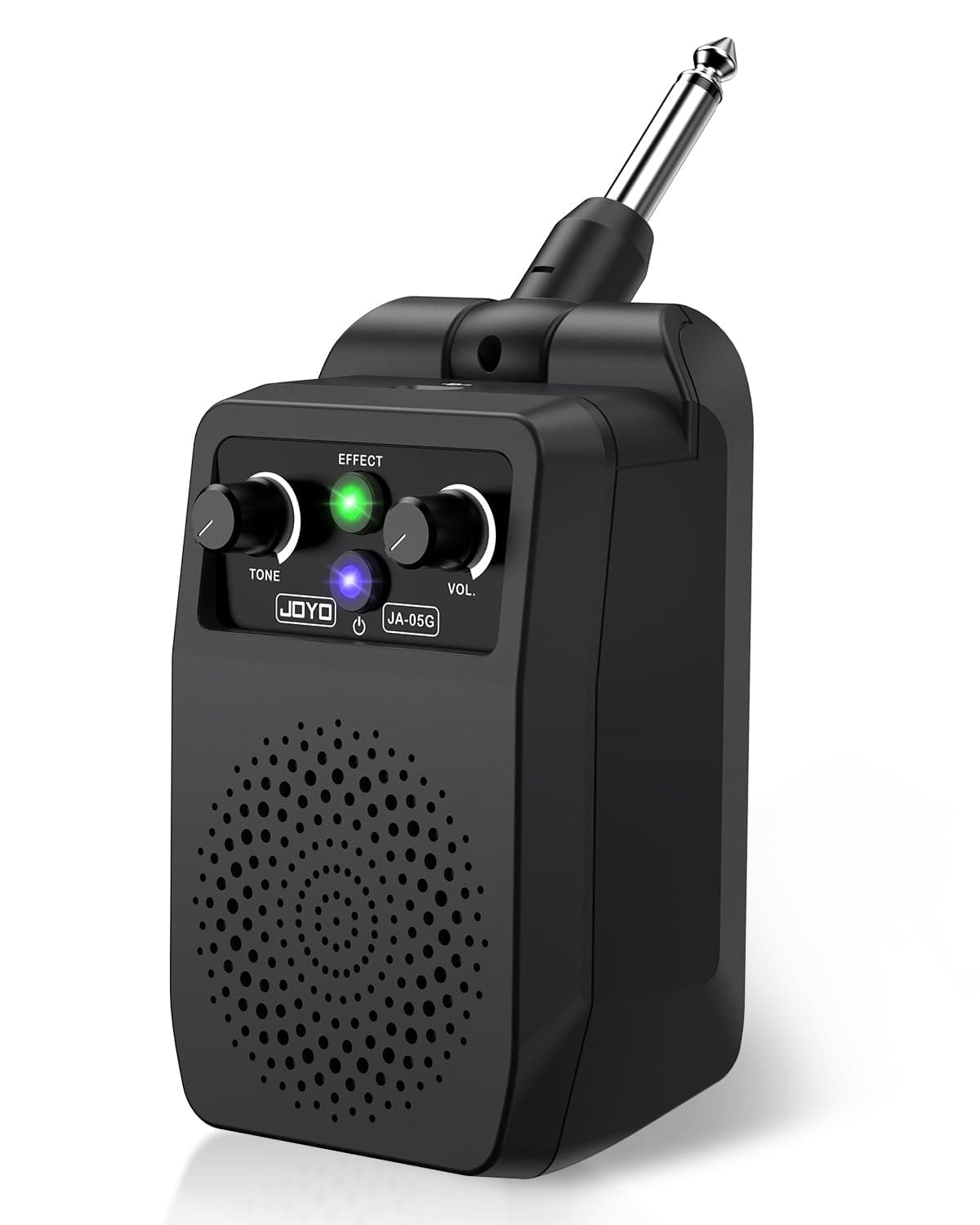 Mini Guitar Amp 5W Portable - Rechargeable Bluetooth Combo Amplifier with Built-in Effects (Clean, Overdrive, Distortion, Reverb) Compact Practice Amp for Electric Guitar Plug in, Black (JA-05G)