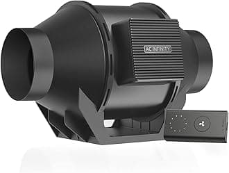 AC Infinity CLOUDLINE LITE A4, Quiet 4” Inline Duct Fan with Speed Controller, EC Motor - Ventilation Exhaust Fan for Heating Cooling Booster, Grow Tents, Hydroponics