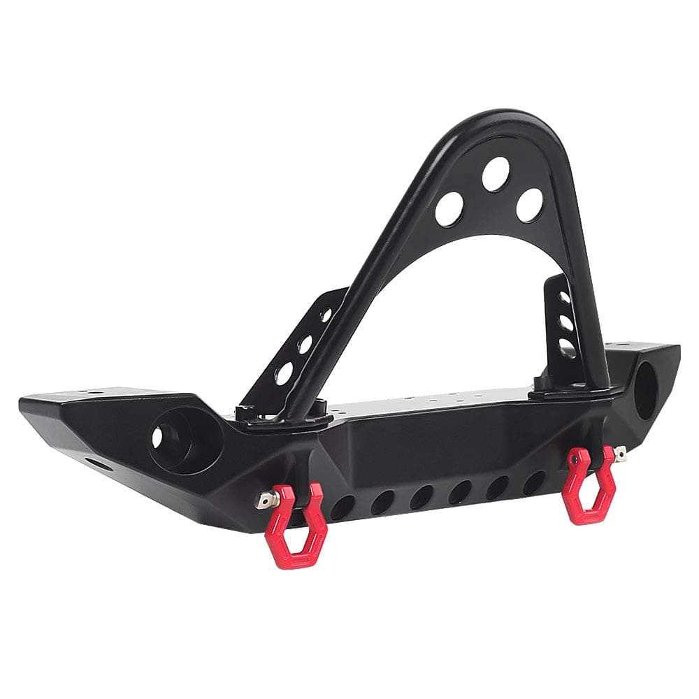 RC Front Bumper Metal Front Bumper with LED Light for 1:10 RC Crawler TRX-4 Axial SCX10 SCX10 II 90046 SCX10 III AXI03007(Black)