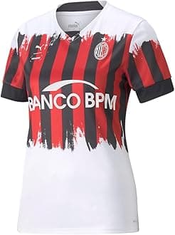 PUMA Womens Ac Milan X Nemen Replica V Neck Short Sleeve Jersey Soccer Cleats - White - Size S