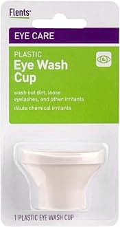 Flents Eye Wash Cup, Reusable White Eye Rinse Aid for Cleaning Dirt, Loose Eyelashes, and Irritants, Gentle Eye Care Solution, Durable Plastic Design, Ideal for Home Use