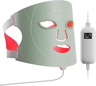 FDA-Cleared LED Light Therapy Face Mask with 7 Treatment Modes - Professional Red & Blue Light with NIR Facial Device for Anti-Aging - 432 LEDs, Rechargeable