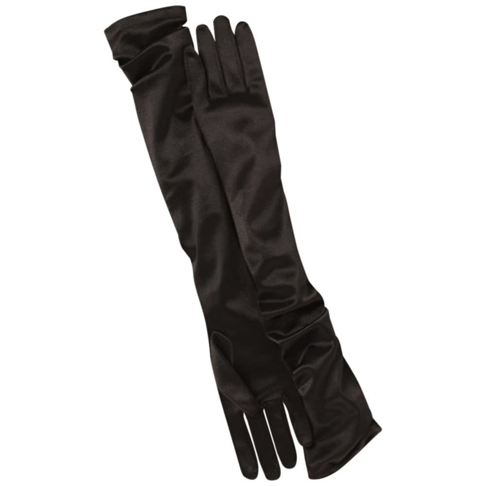 Satin Opera Length Gloves Style RAVEN