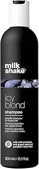 milk_shake icy blond shampoo award winning shampoo with black pigment to cool brassy tones and enhance platinum blonde hair ideal for maintaining icy, ash-toned color