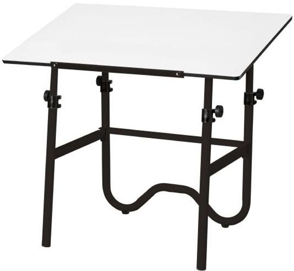 Alvin, Adjustable Foldable Drafting Table, Drawing and Crafting Equipment - Onyx, White/Black, 24-inches x 36-inches