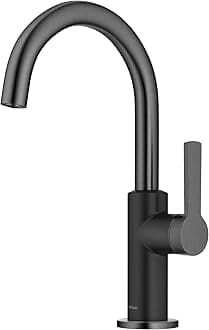 Oletto Single Handle Kitchen Bar Faucet in Matte Black/Spot Free Black Stainless Steel, Kitchen Sink Faucets, KPF-2822MBSFSB