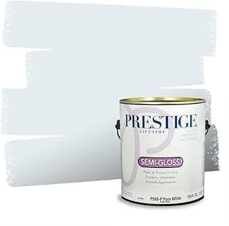 Prestige Paints Interior Paint and Primer In One, 1-Gallon, Semi-Gloss, Comparable Match of Valspar* Moonbeam*