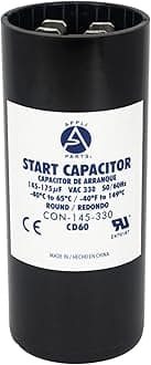 Appli Parts Condensador Capacitor Arranque 145-175 Mfd (microfaradios) uF 330 VAC remplazo universal para motores electricos de distintas aplicaciones 3.7cm Diametro 8.6cm Alto CON-145-330