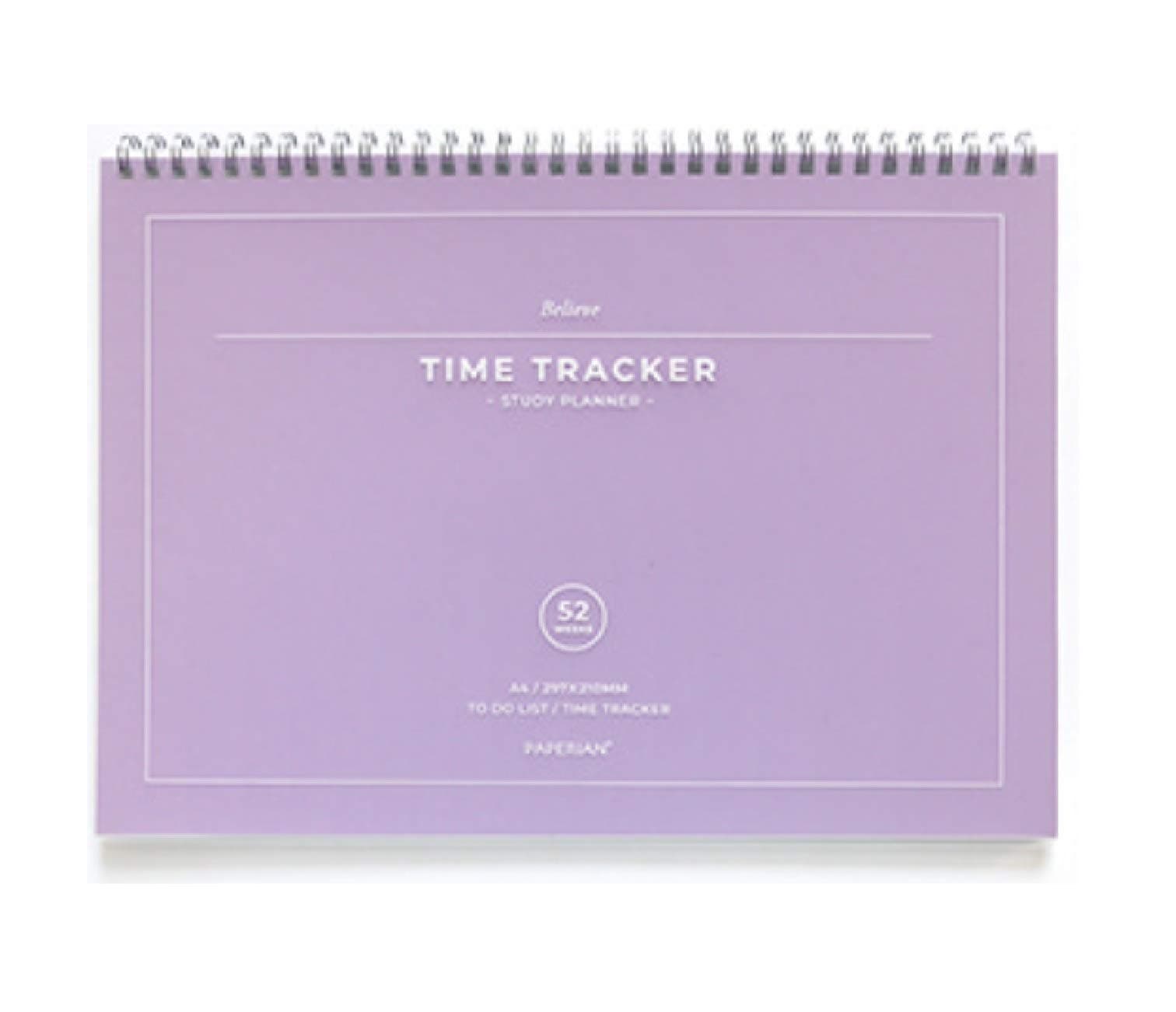 PAPERIANBelieve TIME Tracker - A4 Size Wirebound Undated Study Planner/to do List/Scheduler (Violet)