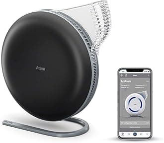 IQAir Atem Desk Air Purifier for Home, Office, Desktop, Small Room up to 150 sq ft, HyperHEPA Filter for Bacteria, Viruses, Allergens, Pets, Asthma, Pollen, Dust, Swiss Design, Made in Germany, Black