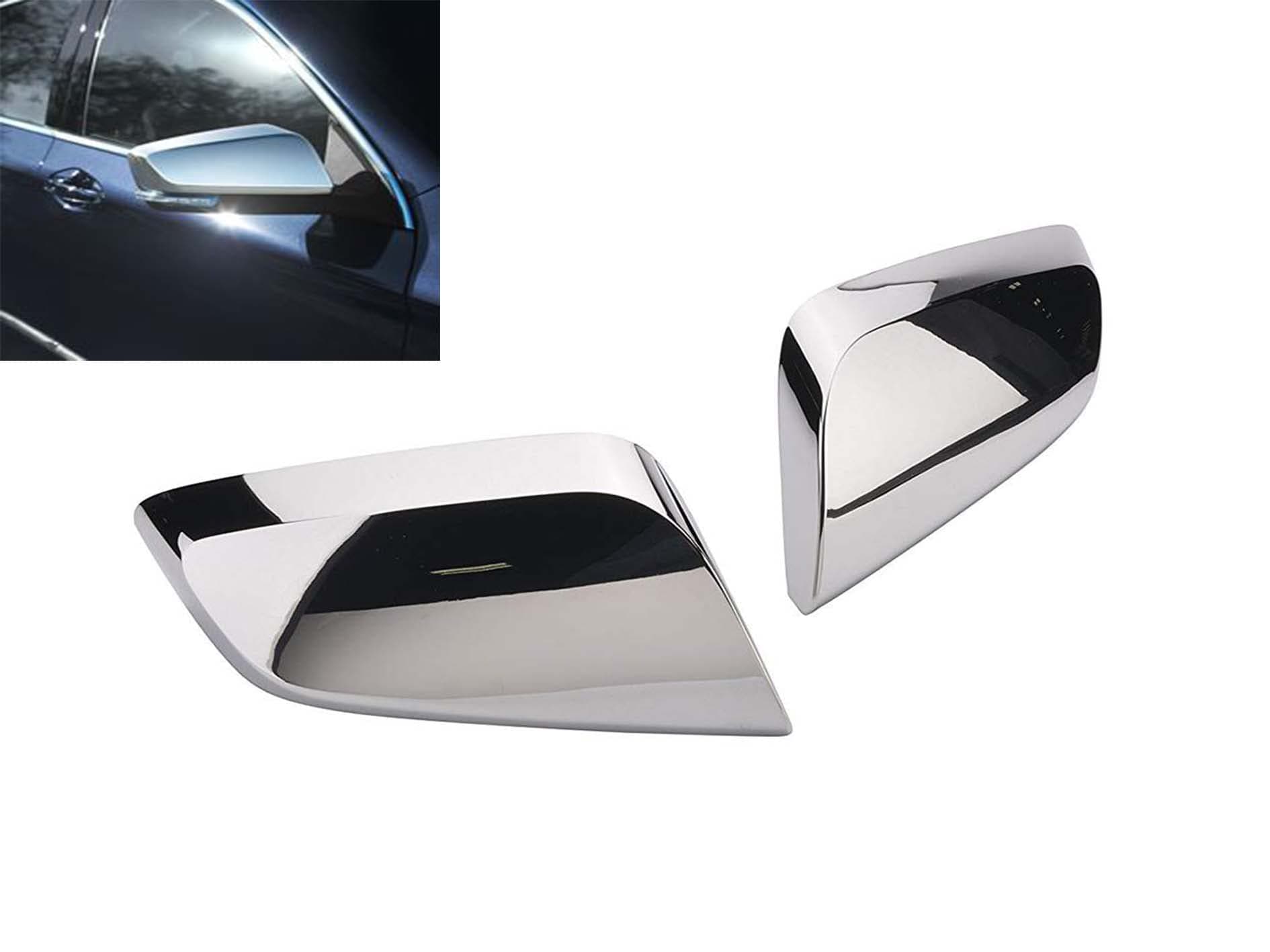 Chrome TOP Half Mirror Covers Compatible with 2014-2018 Chevy Impala ^NOT FIT Limited Model^