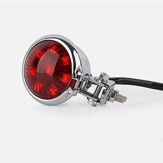 Motorcycle Tail Light LED Retro Red Brake Light Rear Brake Tail Light for ATV Cafe Racer Bobber Chopper cruiser Stop Light (Silver Red)