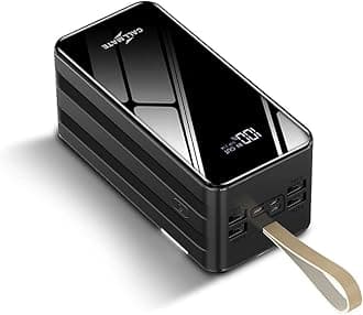 CALLMATE 80000mAh Ultra High Capacity Power Bank, 15W Fast Charging|Digital Display|4 USB Output Ports and 3 Input|LED Torch| Multi-Layer Protection for iPhone, Smartphones (Black, Lithium Polymer)