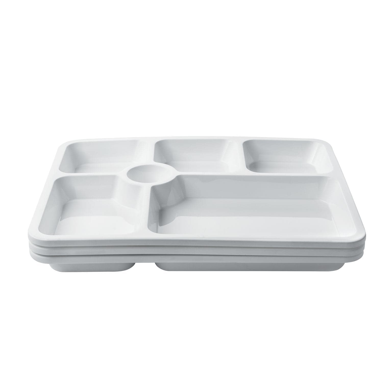 SIGNORA WARE BPA Free Plastic New Stack Thali 5 In 1 | Microwave Safe | Durable & Hygienic | Best For Canteen, Hospital & School Use | Useful For Gatherings & Guest Serving ( Set Of 3 | White )