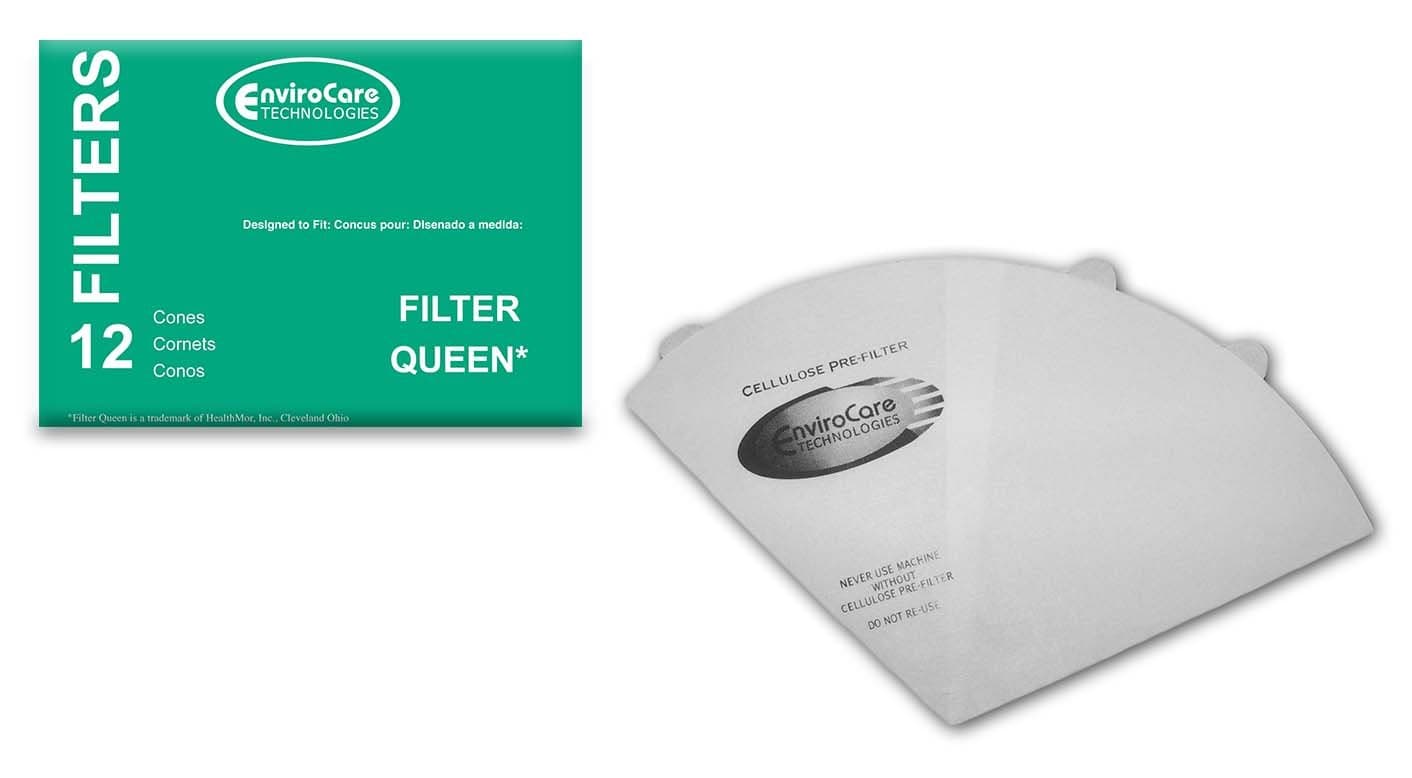 Replacement Vacuum Cleaner Filter Cones made to fit Filter Queen Vacuums 12 Cones and 2 Filters