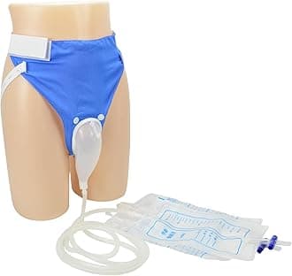 Urine Collection Bag for Men - Reusable, Portable, & Comfortable Urinary Drainage System with 2 Bags (1000ml & 2000ml) - Blue,Normal men