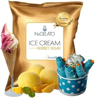 AussieBlends Sorbet Mix, Vegan Dairy Free Soft Serve Mix for Sorbet Maker | Soft Serve, Rolled Ice Cream, Gelato, Liquid Nitrogen, and Scooped Base | 1-Pack, Imported