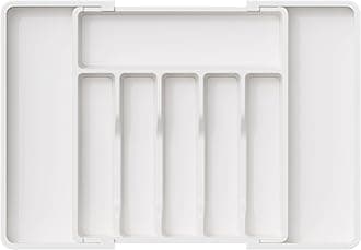Lifewit Silverware Organizer, Expandable Utensil Tray for Drawer, Adjustable Flatware and Cutlery Holder, Compact Plastic Drawerstore Holding Spoons Forks Knives, Large, White (22063)