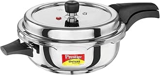 4 Litre Stainless Steel Deluxe Alpha Svachh Outer Lid Senior Pressure Pan Cooker | 10Y Warranty| Deep Lid for Spillage Control | TRIPLY Base | GRS | Gas & Induction Compatible | ISI