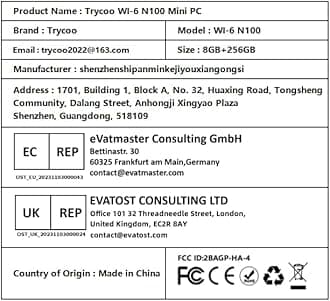 Trycoo Mini PC 12th N100, 8GB DDR4 256GB SSD, WI6 Intel Alder Lake N100 Desktop Mini Computer with Type-C, Dual HD, RJ45 LAN Ethernet, 4K Triple Display, WiFi5, BT4.2