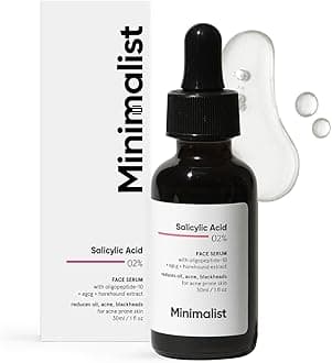 Minimalist Salicylic Acid 2% Serum For Acne, Blackhead & Open Pores | Reduces Excess Oil & Bumpy Texture | BHA Liquid Exfoliant for Acne Prone & Oily Skin | For Women & Men | 1 Fl Oz/30ml