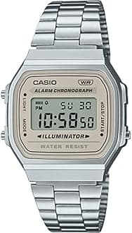 CASIO Unisex Adult Quartz Digital Watch with Stainless Steel Strap A168WA-8AYES