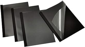 RAYSON Thermal Binding Covers,100 Sheets, 12 mm, A4, Black, Pack of 25