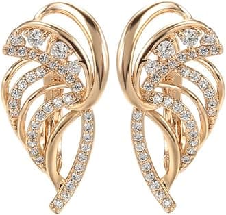 18k Rose Gold Plated Latest Stylish Copper Zircon Earrings for Women and Girls (14468er)