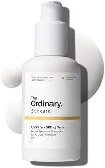 The Ordinary UV Filters SPF 45 Serum Sunscreen for Face, Lightweight Hydrating Broad-Spectrum Sunscreen, UVA/UVB Protection, Non-Comedogenic, No White Cast, 2 Fl Oz