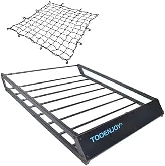 TOOENJOY Roof Rack Cargo Basket, Anti-Rust Rooftop Basket, 150 lbs Capacity