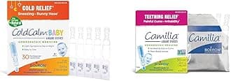 Boiron ColdCalm Baby Single-Use Drops for Relief from Cold Symptoms of Sneezing & Camilia Teething Drops for Daytime and Nighttime Relief of Painful