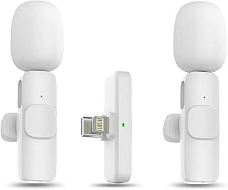 Professional Wireless Lavalier Microphone for iPhone, iPad, Android - Bluetooth Lapel Mic for Video Recording - Mini Phone Microphone for Tiktok YouTube Interview Podcast Vlog