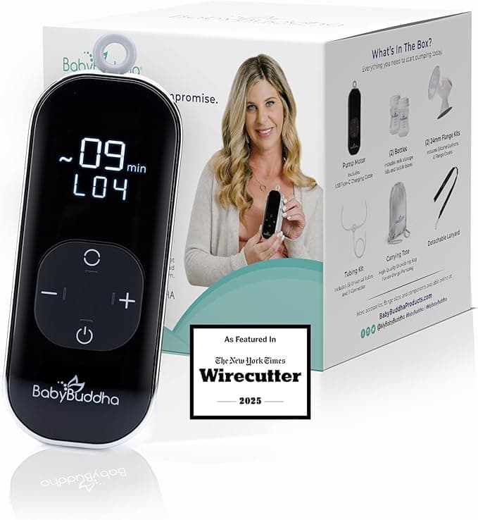 BabyBuddha Breast Pump 2.0 - Portable & Compact with 3 Modes & 21 Levels of Control - Battery Powered Electric Hands Free Breast Milk Pump - Quiet Single/Double Wearable Breast Pump - New Model!
