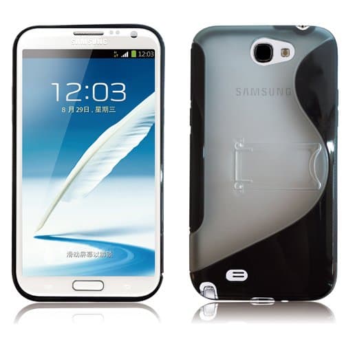 RND PC+TPU Protective Case for Samsung Galaxy Note II(2) (with Kickstand/Black/Transparent Clear)