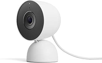 Nest Cam Indoor (Wired, 3rd Gen) - Security Camera with 2K Video and Gemini, Night Vision, 2-Way Audio, Works with Google Home - 2025 Model - Snow