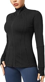 QUEENIEKE Women's Running Jacket Slim Fit and Cottony-Soft Handfeel Sports Tops with Full Zip Side Pocket