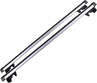 Sulfar Universal Roof Cross Bars | Adjustable 51" Lockable Aluminum Car Roof Rack with Mounting Clamps | Anti-Theft Design for SUVs & Vehicles (Silver-Black) - 2pcs