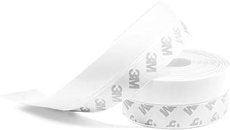 TAROSE Weather Stripping, Silicone Door Seal Strip Door, Window, Transparent 16 Feet Long, White (Width 25mm)