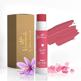 Handmade & 100% Natural 3in1 Lip Balm (Lip Tint | Cheek Tint | Eye Shadow) made with Rose & Saffron Essential oil | Best for Dry, Damaged & Chapped Lips | Hydrates & Moisturizes (Love Lip)