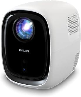 PHILIPSNeopix 130, Home Theater Projector, Advanced Image Correction, Full HD 720p, Advanced LED Light Source, Wi-Fi Mirror Mode, Stereo Sound, Connected Operating System, White