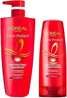 L'Oreal Paris Color Protect Conditioner, 192.5ml (175ml+17.5ml) And L'Oreal Paris Color Protect Shampoo, 640ml
