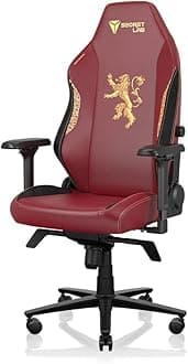 SecretlabTitan Evo House Lannister Gaming Chair - Reclining & Heavy Duty Computer Chair with 4D Armrests - Magnetic Head Pillow & Lumbar Support - Up to 395 lbs - Red/Gold - Leatherette