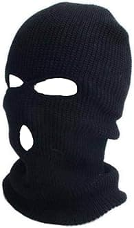 ASD AccessoriesWinter Balaclava Ski Mask Warm Full Face Thermal Men 3 Hole Knit Face Mask for Outdoor Sports, Knitted SAS Style Army Hat Neck Warmer Paintball (Black)