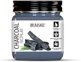 DR.RASHEL Charcoal Scrub For Face & Body (380 Ml) | All Skin |Cleanser Scrub For Deep Exfoliation | Dead Skin Remover| Tan Removal | Blackhead Remover | Activated Charcoal