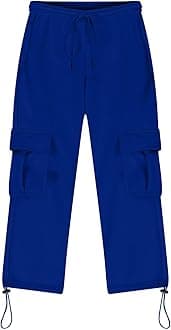 Boys' Open Bottom Fleece-Lined Sweatpants with Pockets High Elastic Waist Baggy Wide Straight Leg Pants 5-15 Years