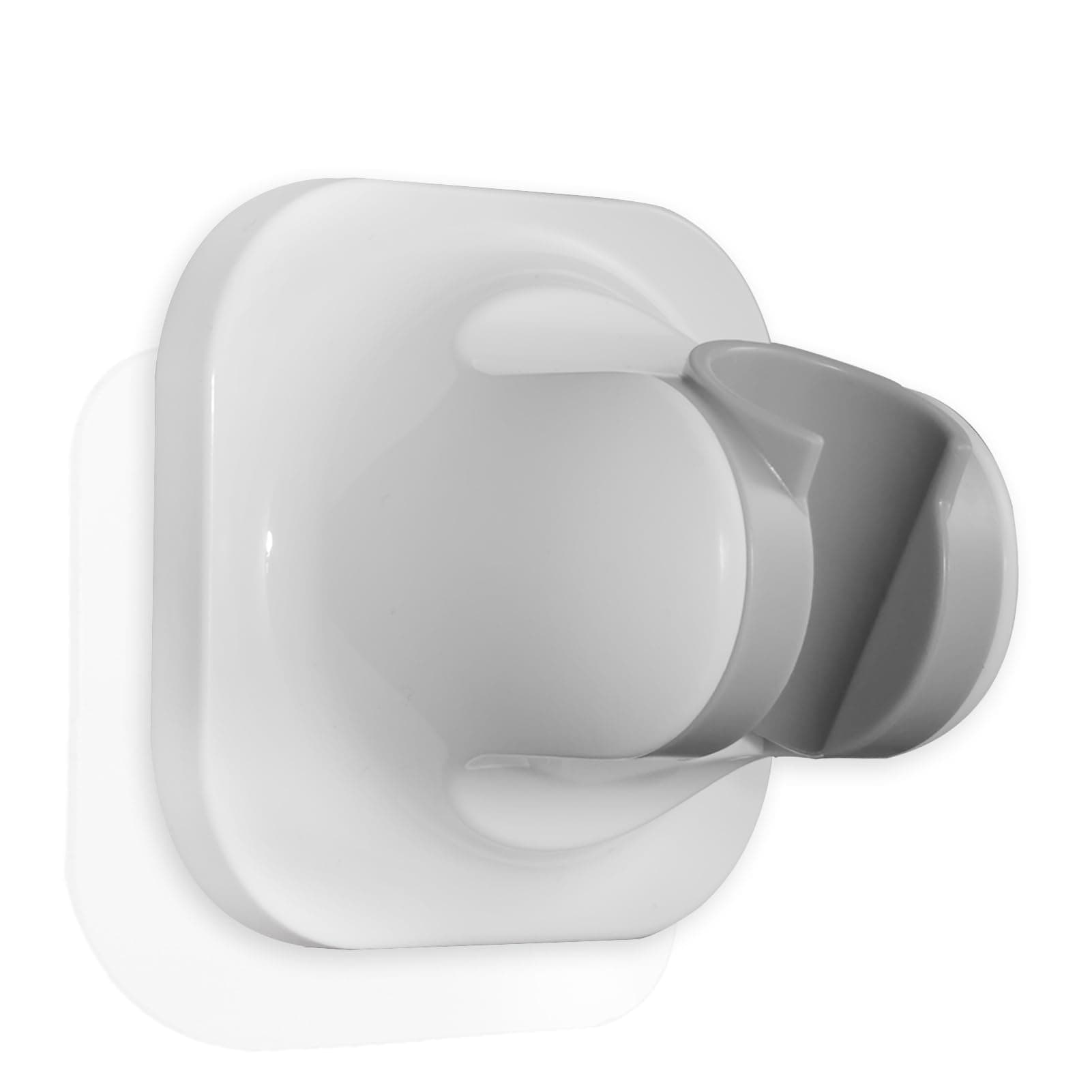 Handle held Shower Head Holder - 5 Positions Adjustable - Conceald Adhesive Mount with Screw Option- RV Camping Shower Head Holder (Gloss White)